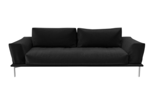 Black sofa isolated on a transparent background png