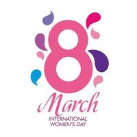 internacional De las mujeres día logo diseño. contento De las mujeres día saludo. 8vo de marzo día de mujer en el mundo vector