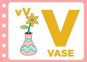 letter v is for vase kids game vector