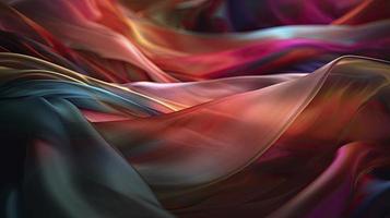 Digital background light transparent and smooth flowing silk, Generate Ai photo