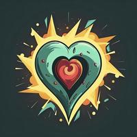heart power icon and symbol 2d illustration, generat ai photo