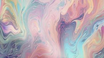 Seamless trendy iridescent rainbow foil texture. Soft holographic pastel unicorn marble background pattern. Modern pearlescent blurry abstract, generat ai photo