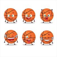 dibujos animados personaje de cesta pelota con sonrisa expresión vector