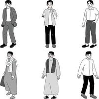 Set of people in Different style. Vector illustration in flat style.
