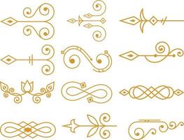 Vector set of calligraphic design elements. Can be used for invitation, congratulation or website layout.