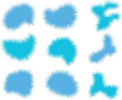 Vector set of blue fur. Isolated on a white background.