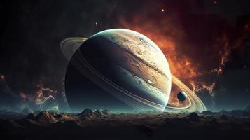 Photo planet in space, generat ai