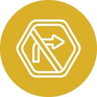 No Right Turn Vector Icon Design