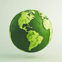 Photo a green globe with the word, generat ai