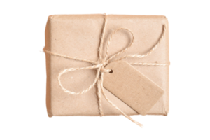 Beige gift box isolated on a transparent background png