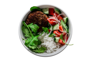 Weiß Schüssel mit Mittagessen isoliert auf ein transparent Hintergrund png