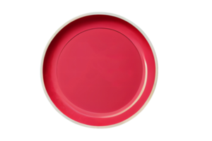 Red christmas plate isolated on a transparent background png