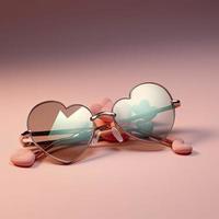 view of heart-shapes sunglasses, generat ai photo