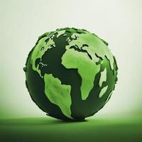 Photo a green globe with the word, generat ai