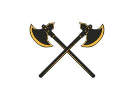 Crossed Axes, Crossed Broad axe, medieval axe, Battle axe, executioner axe in vector