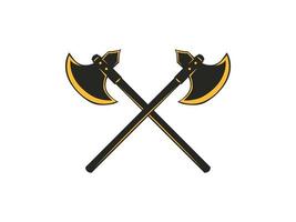 Crossed Axes, Crossed Broad axe, medieval axe, Battle axe, executioner axe in vector