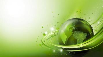 Abstract business background with green world, generat ai photo