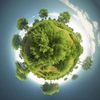 Free photo sphere with trees, generat ai