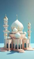 3d illustration of amazing architecture design of muslim mosque ramadan concept, illustration of amazing architecture design of muslim mosque ramadan concept, Generate Ai photo