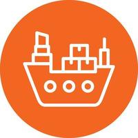 Cargo Ship Vector Icon Design