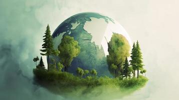 Photo illustration of environmentally friendly and ecology concept, generat ai