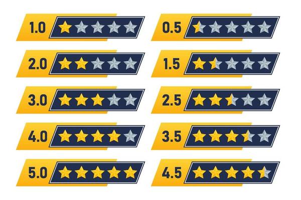 rating gold stars review symbol quality service star rate customers feedback template minimalist design