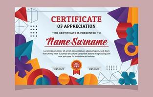 Certificate For Achievement With Various Geometries Shapes as Background vector