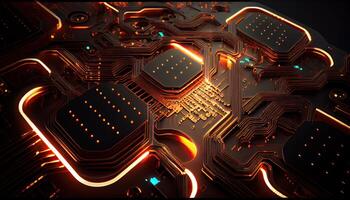 Abstract circuit cyberspace design created photo