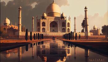 taj mahal in agra country photo