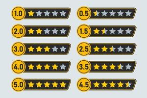 set rating stars review icon symbol quality service customers feedback gold star rate template design element vector