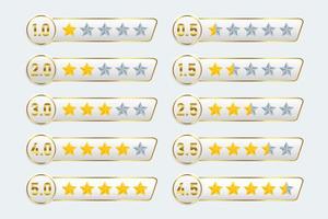 set rating stars review icon symbol quality service customers feedback gold rate template design element vector