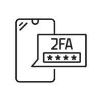 2fa dos factor autenticación contraseña acceso icono vector