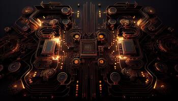 Abstract circuit cyberspace design created photo