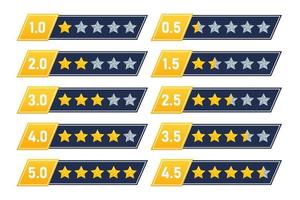 set stars rating review icon symbol quality service customers feedback star rate template design element vector