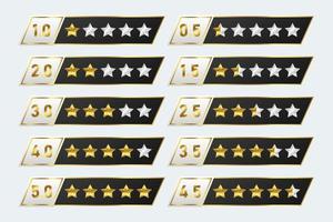 stars rating review customers feedback dark gold symbol quality service star rate template design element vector