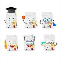 School student of award diploma cartoon character with various expressions vector