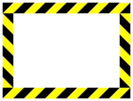 amarillo y negro advertencia cinta marco transparente png