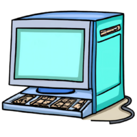 Desktop Computer Karikatur, ai generativ png