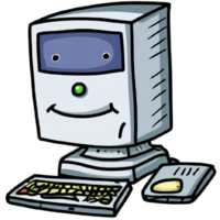 del desktop computer cartone animato ai generativo png