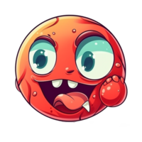 Funny baseball ball with big eyes png