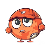 Funny baseball ball with big eyes png