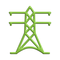 3d icono eléctrico torre png