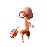 3d personnage plage sauveteur pour votre projet png