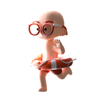 3d personnage plage sauveteur pour votre projet png