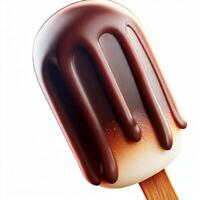 Close-up ice lollie with chocolate topping. photo