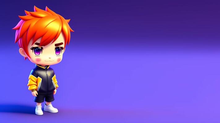 Premium AI Image  Cute and Handsome anime boy with short orange hair