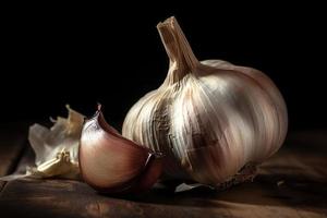 Garlic close-up. AI Generated photo