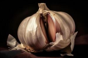 Garlic close-up. aesthetic photo