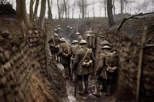Soldiers of the First World War. AI Generated photo