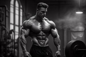 bodybuilding gym training. . photo